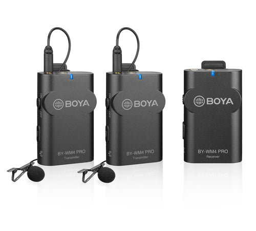 Boya BY-WM4 PRO-K2 Kit Wireless Livelier Lapel Microphone System Camera tek