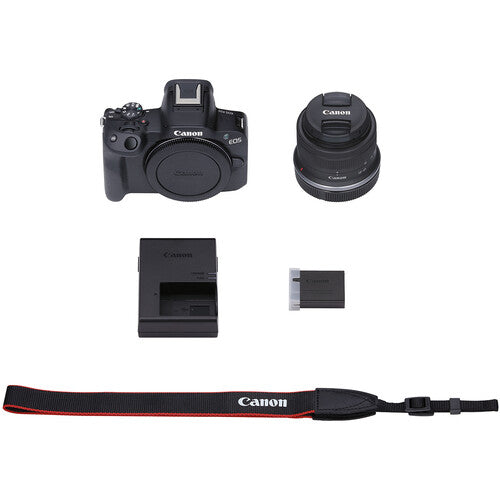 Canon EOS R50 Mirrorless Camera with 18-45mm Lens (Black) Camera tek