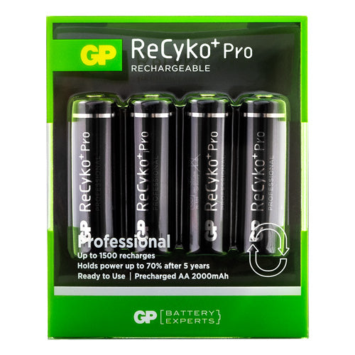GP ReCyko+ PRO AA Rechargeable Batteries 4 Pack (2000mah) Camera tek