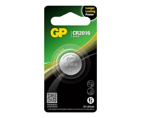 GP Lithium Coin Battery CR2016 Camera tek