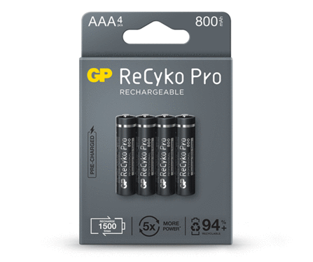 GP Recyko Pro AAA 800mAh 4 Pack Camera tek