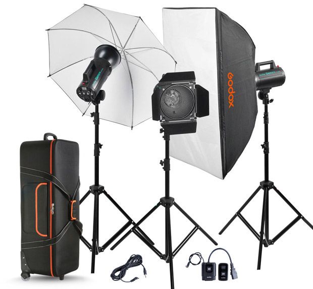Godox GS400W 3-Light Studio Kit Camera tek