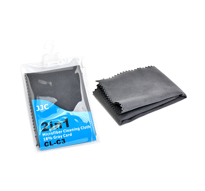 JJC CL-C3 2-in-1 Microfibre Cleaning Cloth with 18% Grey Colour Camera tek