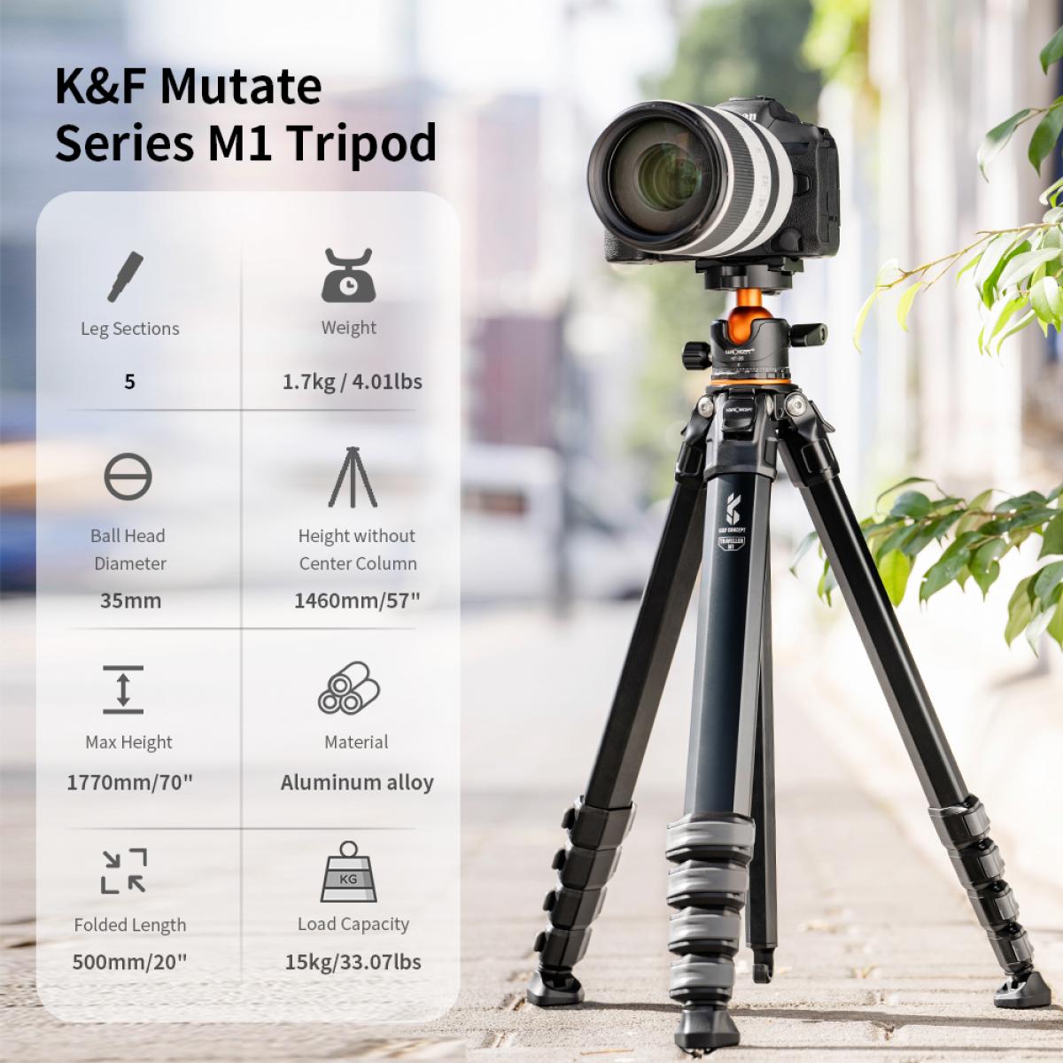 K&F CONCEPT PRO-TRAVELLER TRIPOD Camera tek