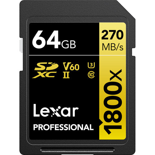 LEXAR SDXC UHS-II PRO 64GB 270MB/S MEMORY CARD Camera tek