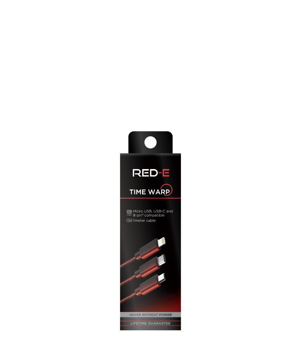 RED-E 3-IN-1 TIME WARP CHARGE CABLE 1.2M Camera tek