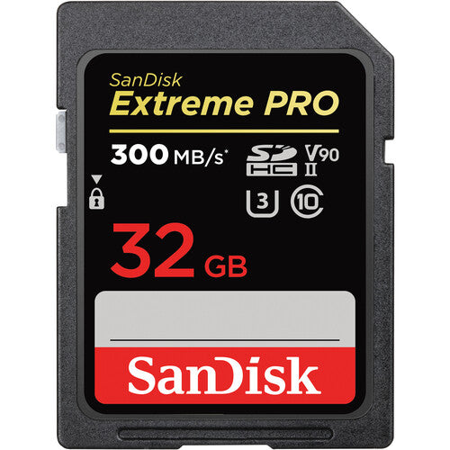 SanDisk Extreme Pro 32GB UHS-II V90 SDHC Memory Card (300MB/s) Camera tek