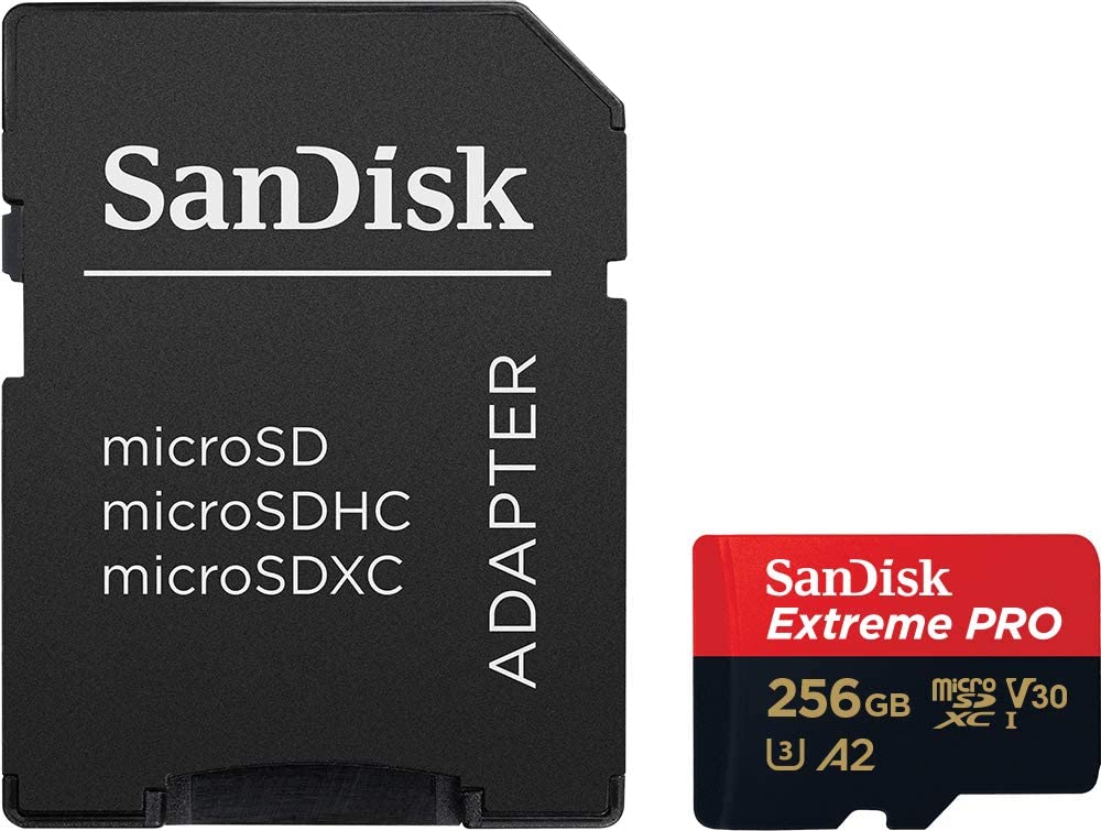 SanDisk Extreme Pro MicroSDXC UHS-I U3 A2 V30 256GB + Adapter Camera tek