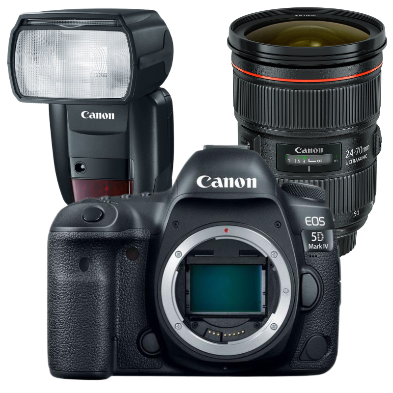 Rental Canon 5DIV With 24-70mm F2.8L II Lens + Canon 600EX RT Flash Rental - From R1280 P/Day Camera tek
