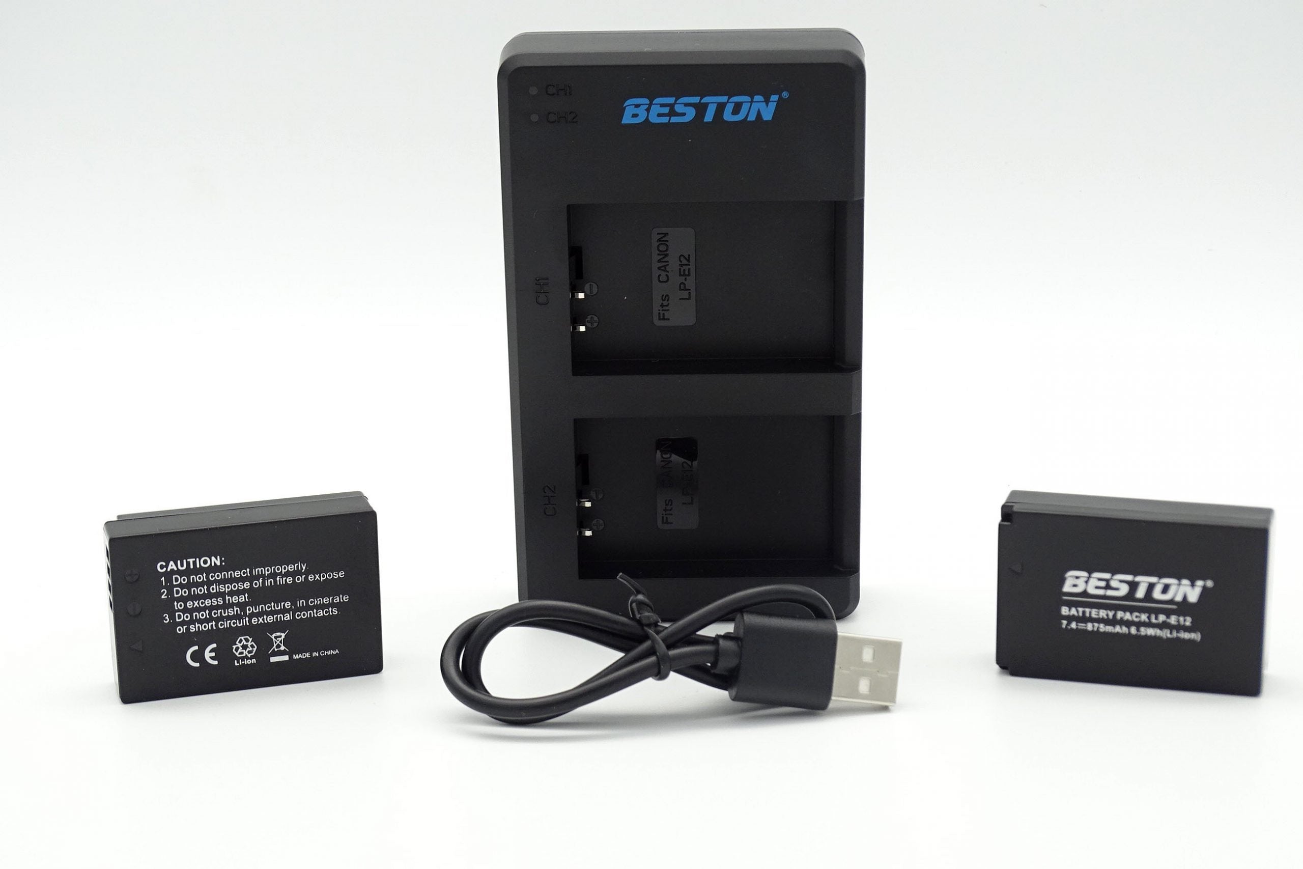 Beston Dual Battery Charger for Canon LP-E12 (Charger + 2 Batteries ) Camera tek