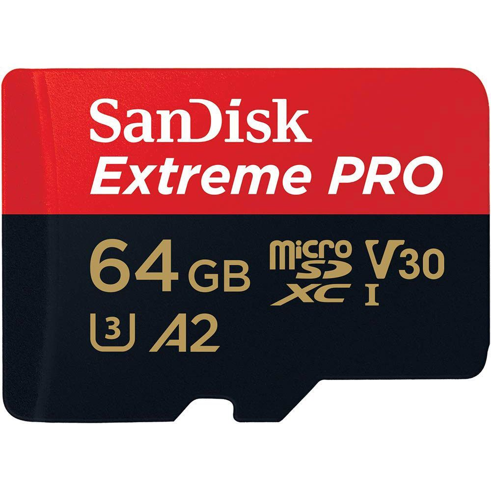 SanDisk 64GB Extreme Pro 200MB/s microSDXC UHS-I Memory Card with Adapter Camera tek