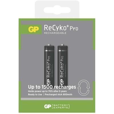 GP Recyko+Pro Rec.Batteries 2 Pack AAA 800mAh Camera tek