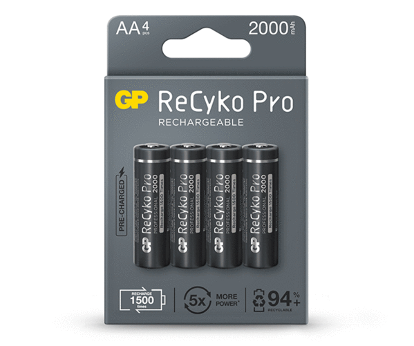 GP Recyko Pro AA 2000mAh 4 Pack Camera tek