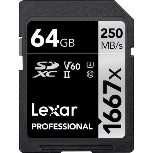 Lexar 64GB Professional 1667x UHS-II SDXC Memory Card Camera tek