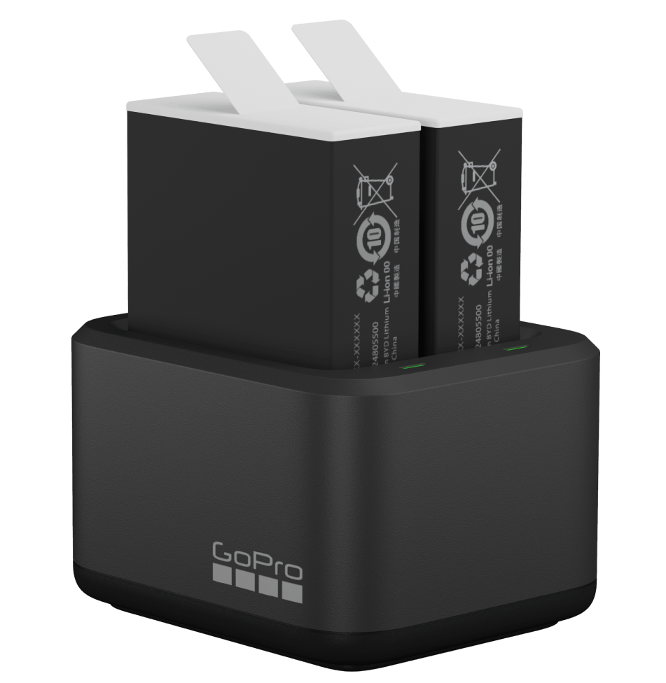 GoPro Dual Battery Charger + Enduro Batteries for Hero11/10/9 Camera tek