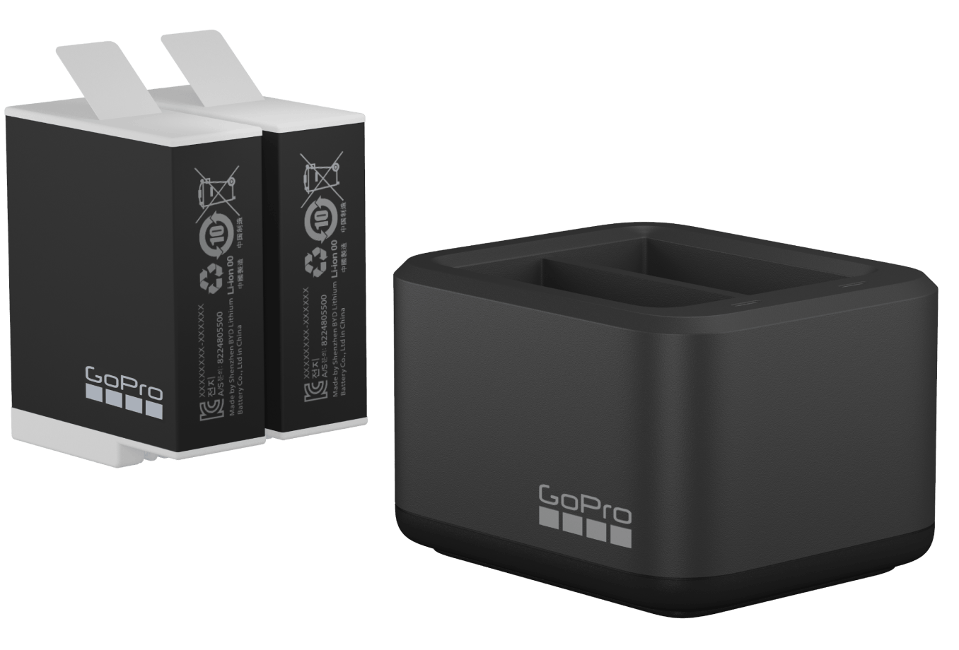 GoPro Dual Battery Charger + Enduro Batteries for Hero11/10/9 Camera tek