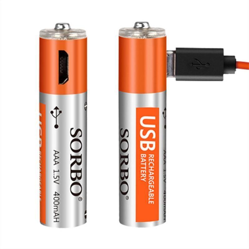 Sorbo USB Rechargeable AAA Battery 4 Pack + Cables Camera tek